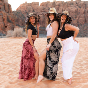 Wild Bloom Dusty Ruby Palazzo Pants