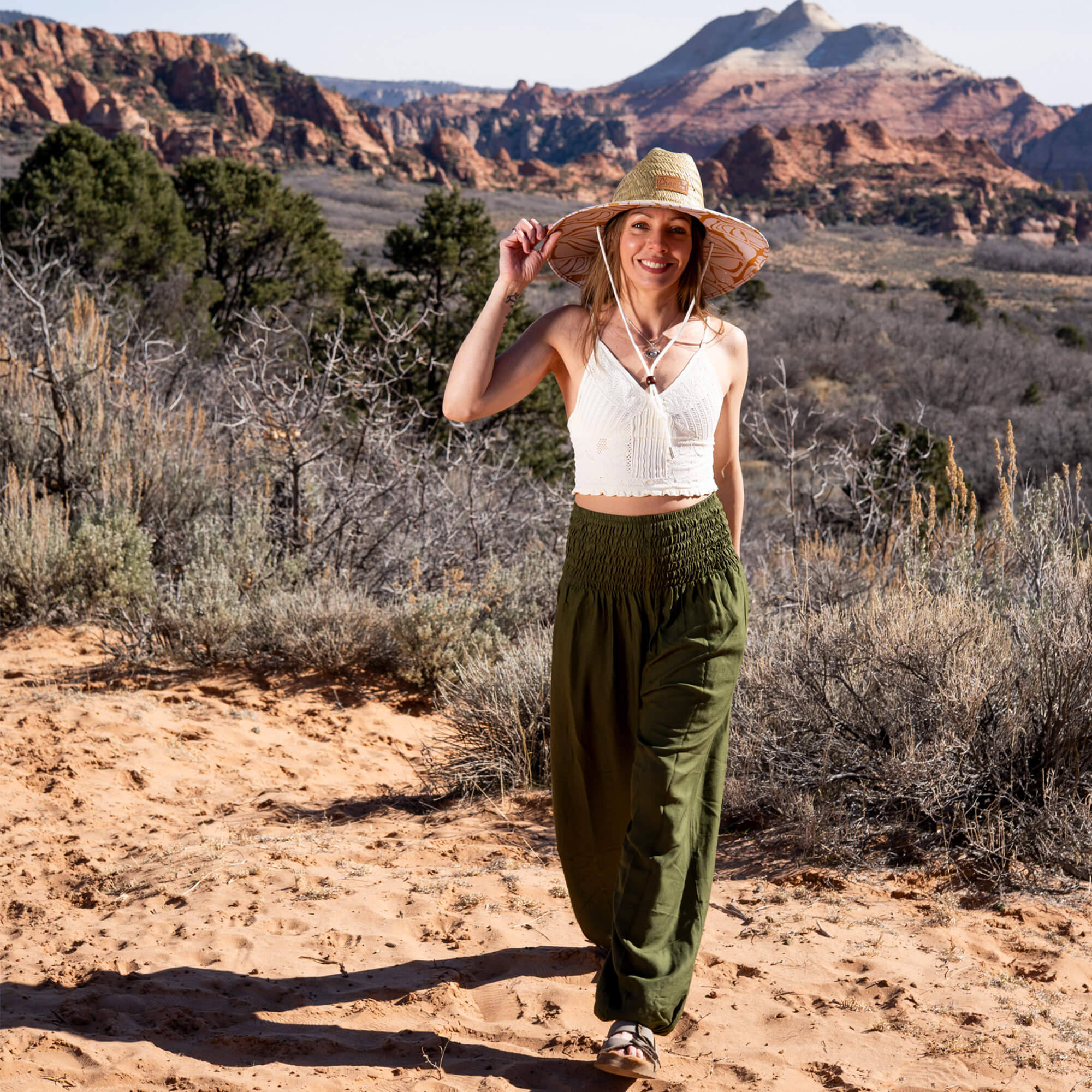 Forest Moss Harem Pants