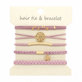 Soft Sky Hair Tie & Bracelet Stack (5-Piece Set)