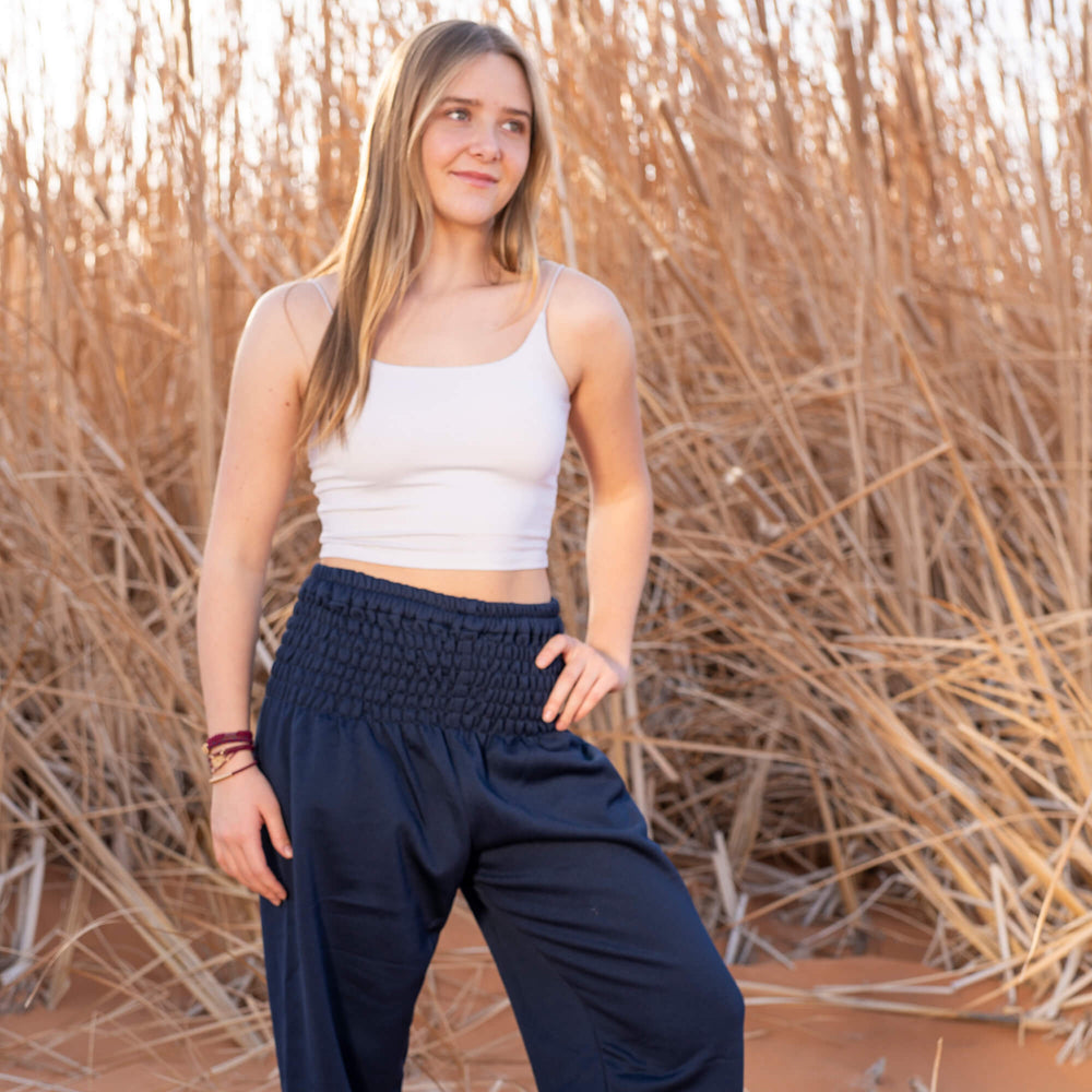 Wool Harem Sweatpants, Ocean Wave Blue