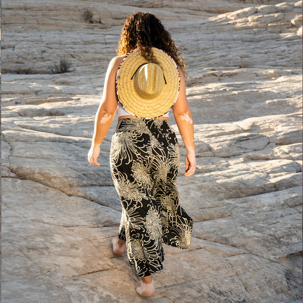 Wild Bloom Obsidian Palazzo Pants