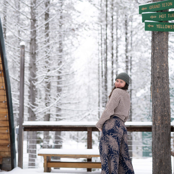 Wild Bloom Ocean Wave Palazzo Pants