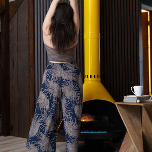 Wild Bloom Ocean Wave Palazzo Pants
