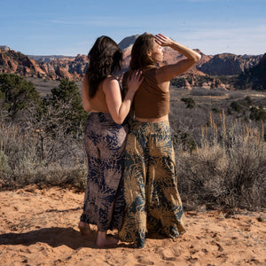 Wild Bloom Rooted Earth Palazzo Pants