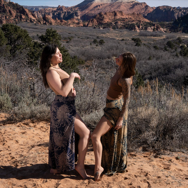 Wild Bloom Ocean Wave Palazzo Pants