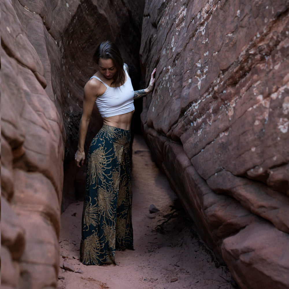 Wild Bloom Rooted Earth Palazzo Pants
