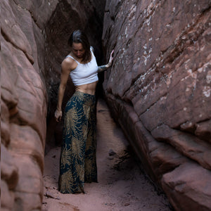 Wild Bloom Rooted Earth Palazzo Pants