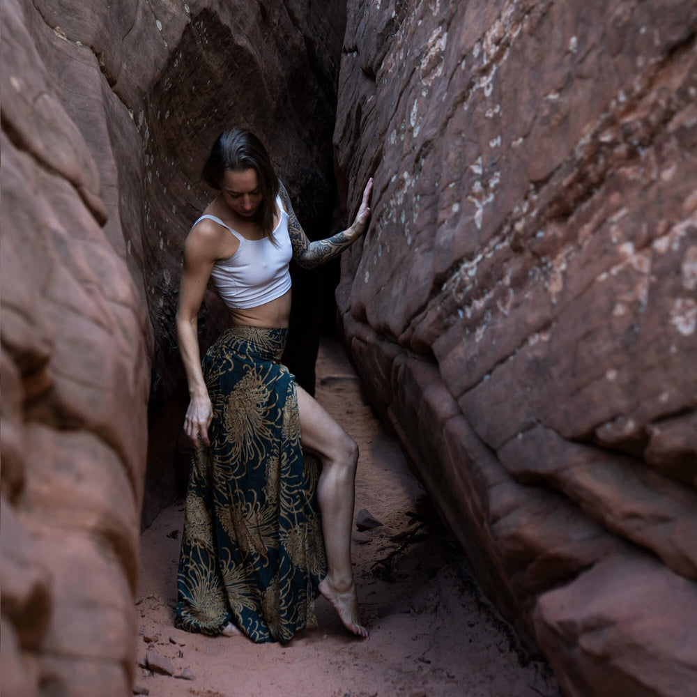 Wild Bloom Rooted Earth Palazzo Pants