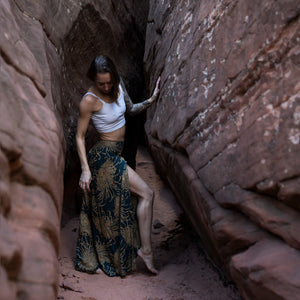 Wild Bloom Rooted Earth Palazzo Pants