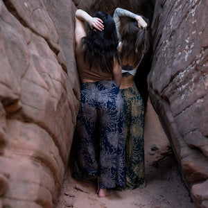 Wild Bloom Ocean Wave Palazzo Pants