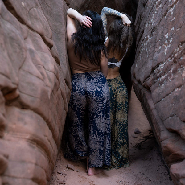 Wild Bloom Ocean Wave Palazzo Pants