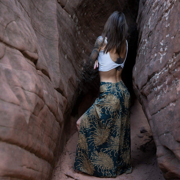 Wild Bloom Rooted Earth Palazzo Pants