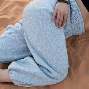 Wool Harem Sweatpants, Grey Cloud