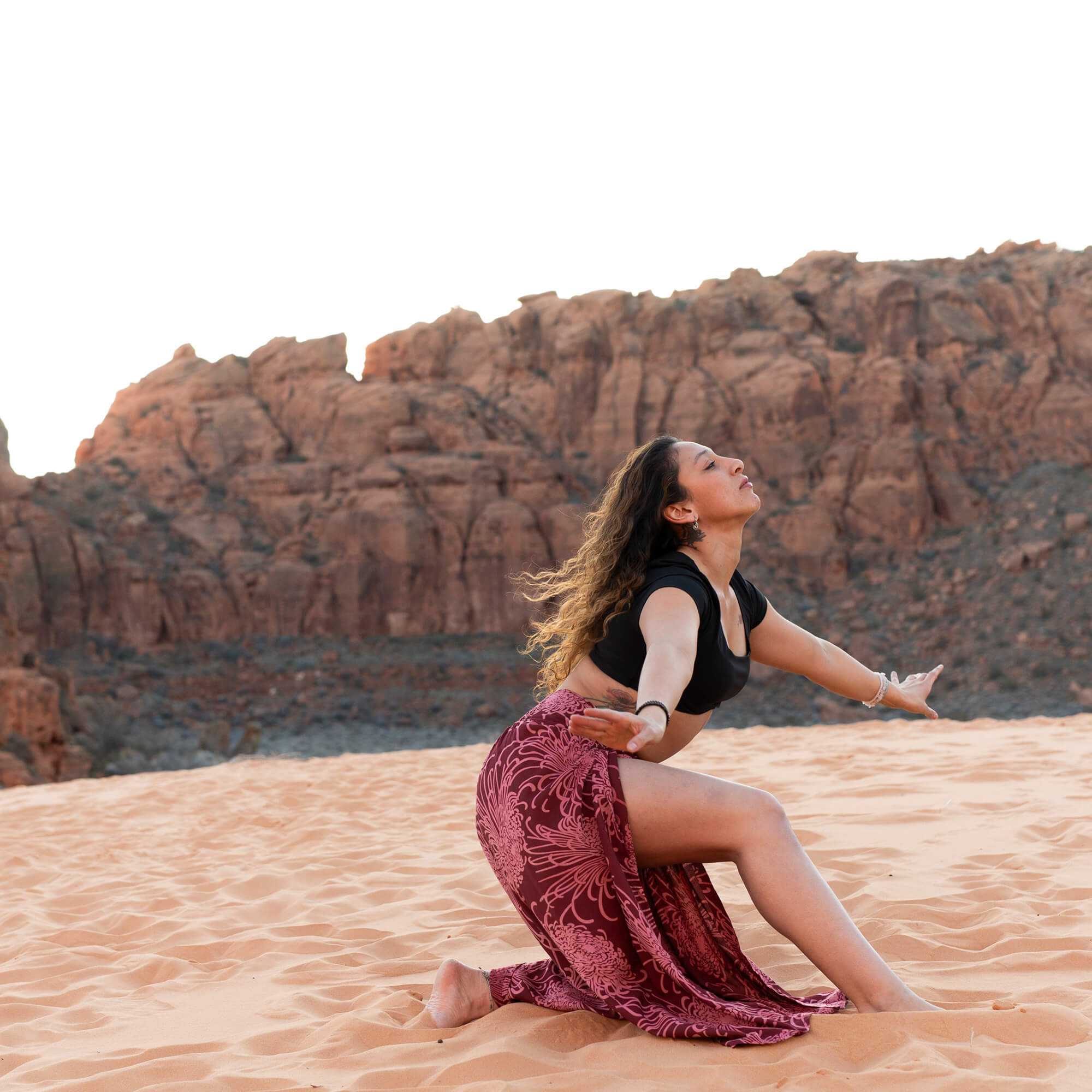 Wild Bloom Dusty Ruby Palazzo Pants