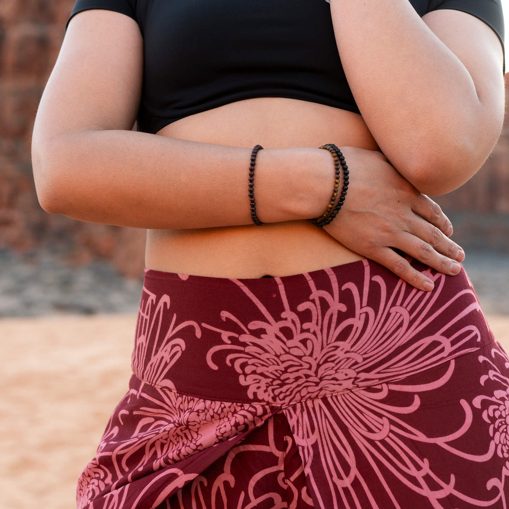 Wild Bloom Dusty Ruby Palazzo Pants