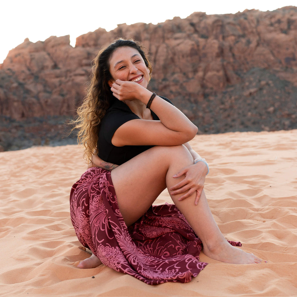 Wild Bloom Dusty Ruby Palazzo Pants