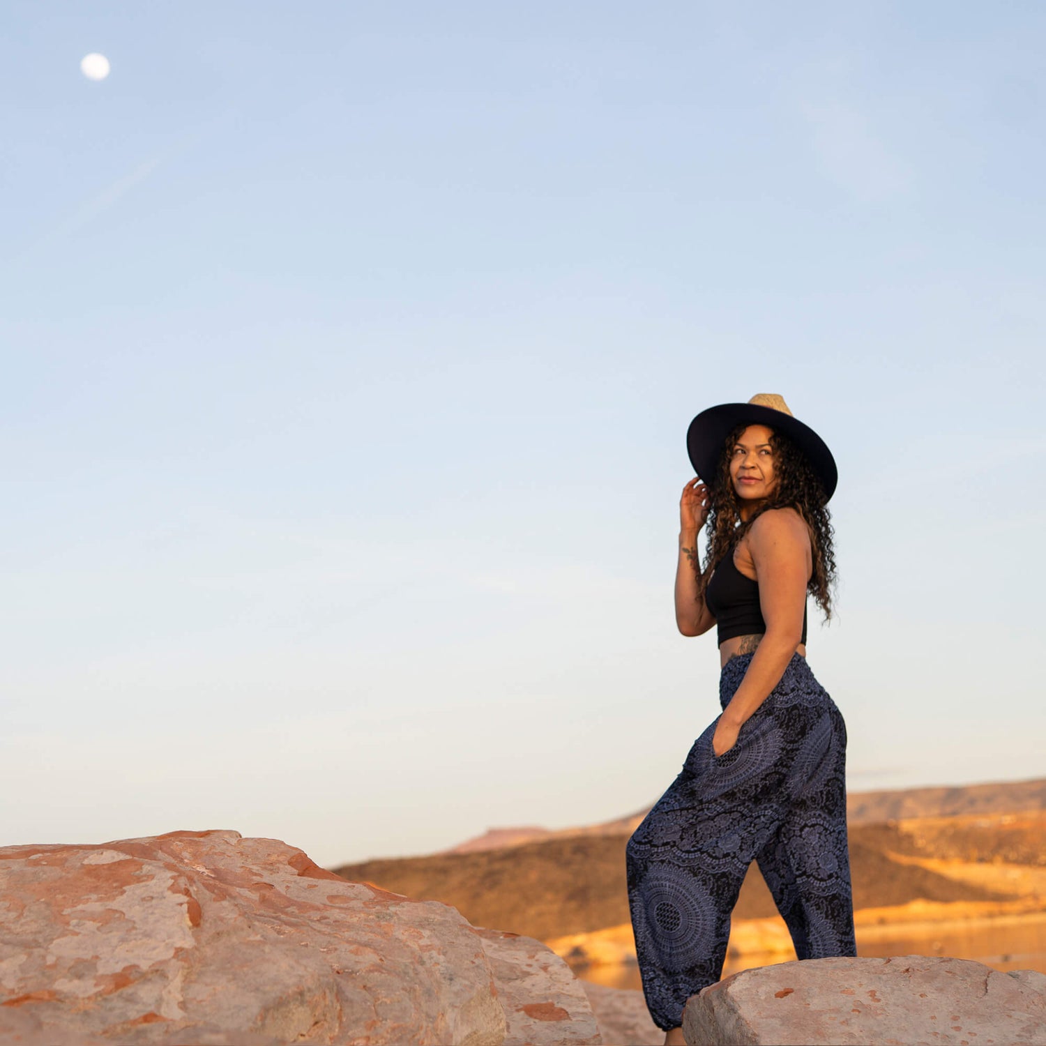 Harem Pants, Mandala, Ocean Wave