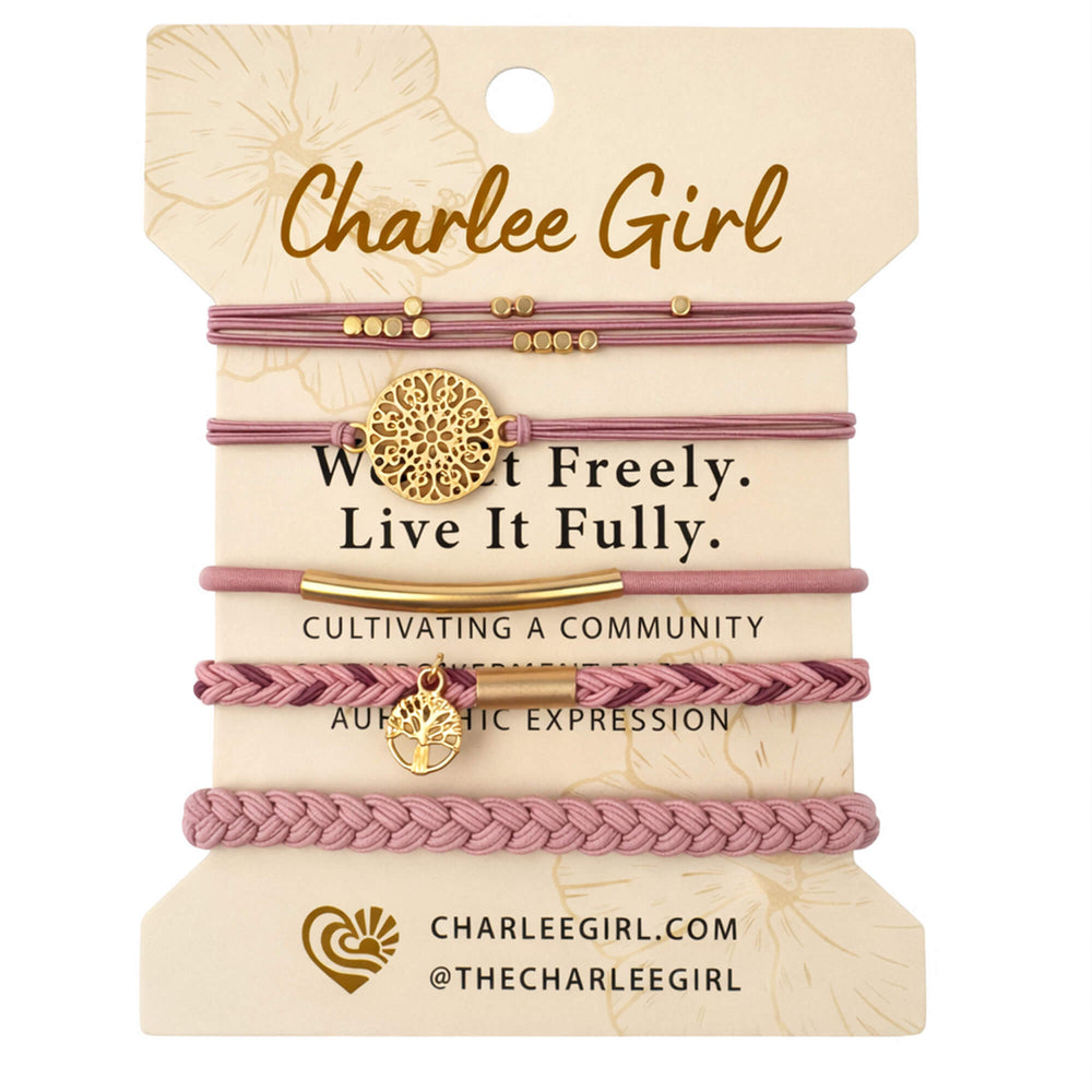 Hair Tie & Bracelet Stack, Soft Sky