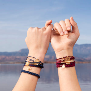 Ruby Garnet Hair Tie & Bracelet Stack (5-Piece Set)