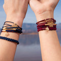 Ruby Garnet Hair Tie & Bracelet Stack (5-Piece Set)