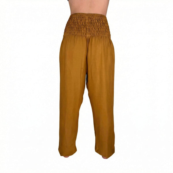 Deep hip pockets with heart logo on Amber harem pants — harem pants with pockets