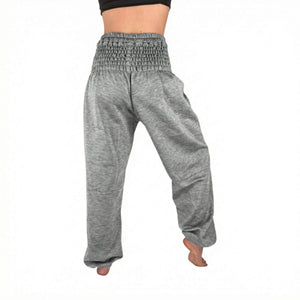 Soft wool fabric detail on Grey Cloud sweatpants — 100% wool texture close-up