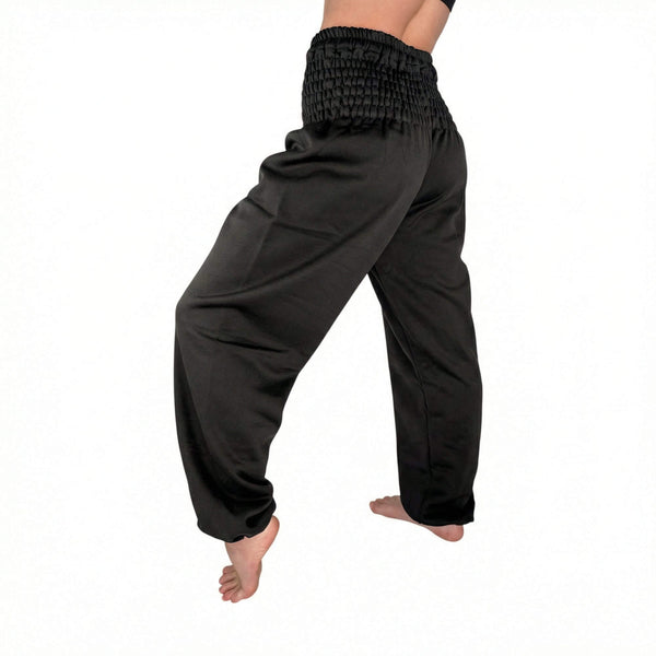 Charlee Girl black wool harem sweatpants — 100% wool joggers women