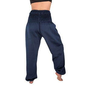 Soft wool fabric detail on Ocean Wave Blue sweatpants — 100% wool texture close-up