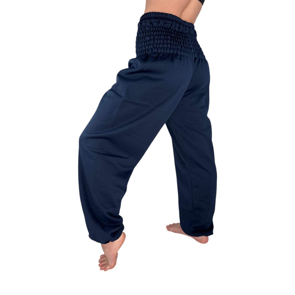 Charlee Girl blue wool harem sweatpants — 100% wool joggers women