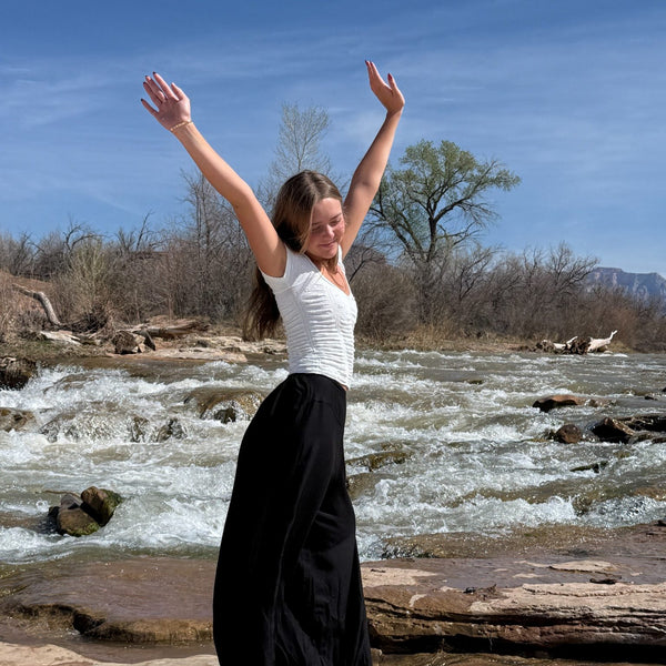 Palazzo Pants, Obsidian Solid