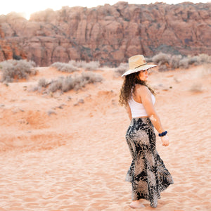 Wild Bloom Obsidian Palazzo Pants