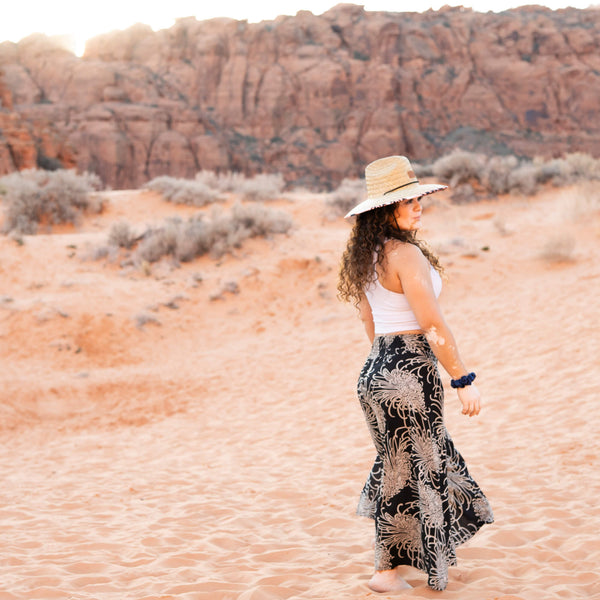 Wild Bloom Obsidian Palazzo Pants