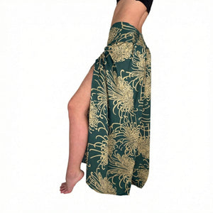 Charlee Girl Wild Bloom Rooted Earth palazzo pants — brown floral wide leg pants