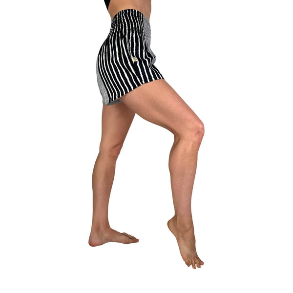 Charlee Girl Alignment Stripe Obsidian shorts — printed boho shorts women