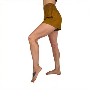 Charlee Girl amber boho shorts in rayon viscose — brown shorts women