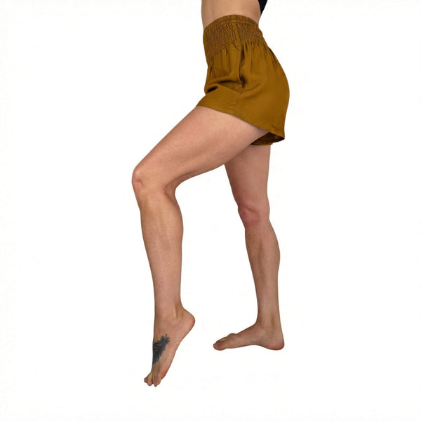 Charlee Girl amber boho shorts in rayon viscose — brown shorts women